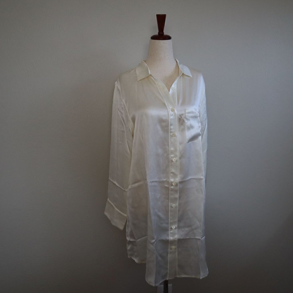 NWT Cozy Earth Serenity Silk Classic Long Sleeve Sleep Dress Size Small